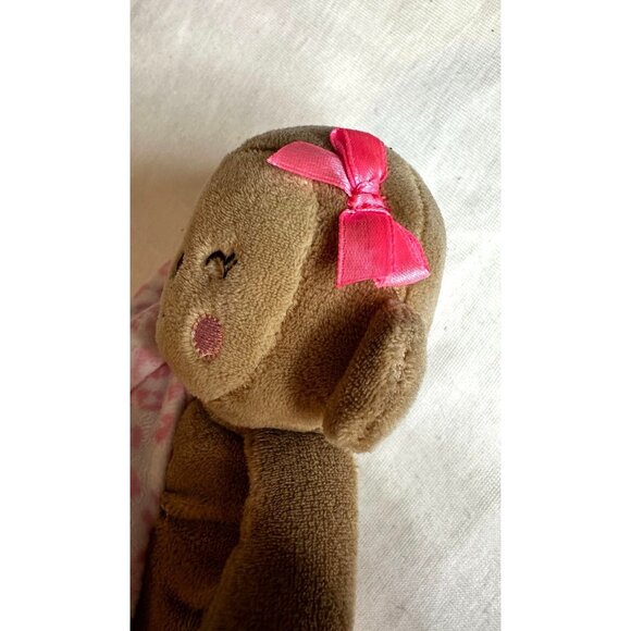 Carter Child of Mine Lovey Plush Monkey Rattle Pink Leopard Satin I Love Mommy - Picture 4 of 5